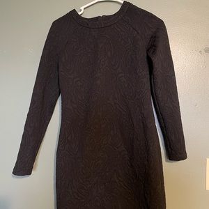 Black banana republic long sleeve midi dress